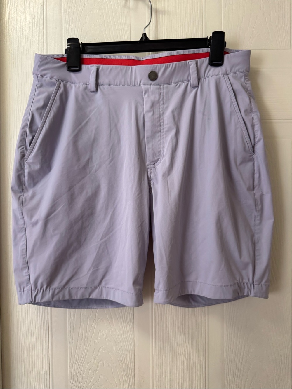 Men's Lavender Performance Flat-Front Shorts